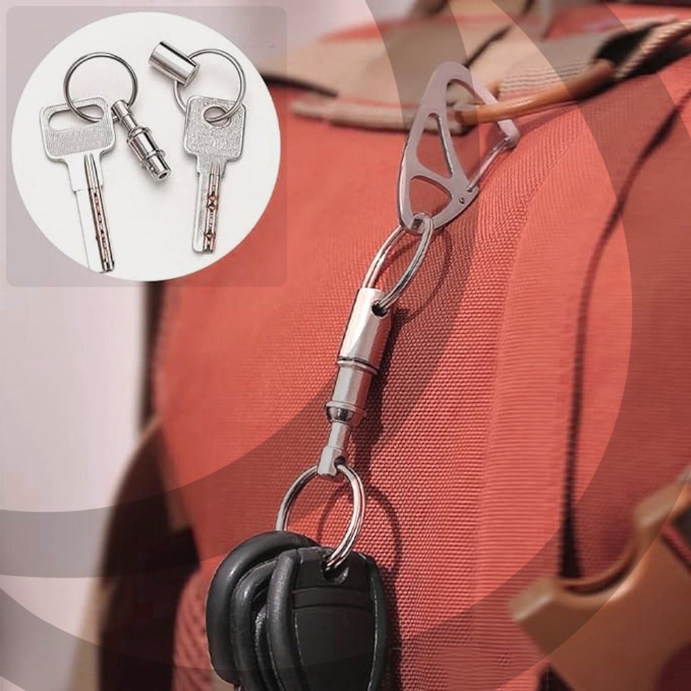 4 Pcs Quick Release Keychain-detachable Pull Apart Keychain(silver) Detachable