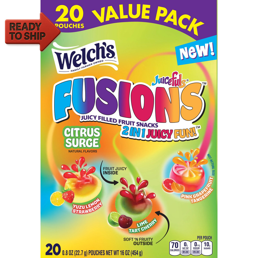 Fusions, Citrus Surge, Soft Fruit Snacks, .8 Oz, 20 Count