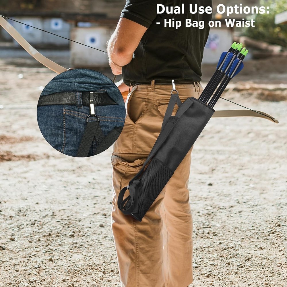 Versatile Archery Quiver with Adjustable Strap and Protective Hardened Bottom