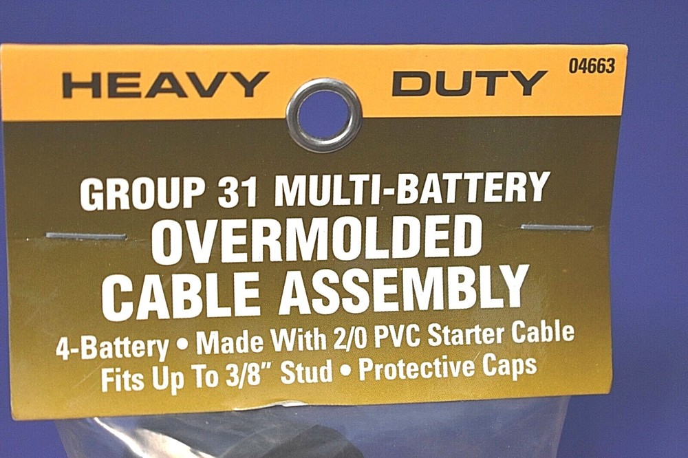 Negative Overmolded 4 Battery Cable Harness & Nuts Freightliner Sterling ++++