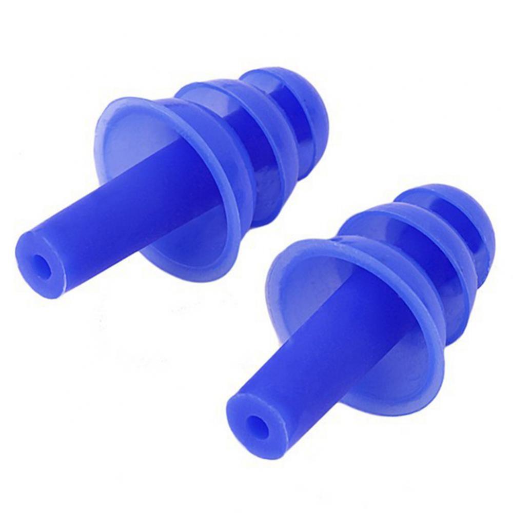 2 Pairs Diving Earplugs Waterproof Swimming Silicone Blue Ear Plugs Motorcycle