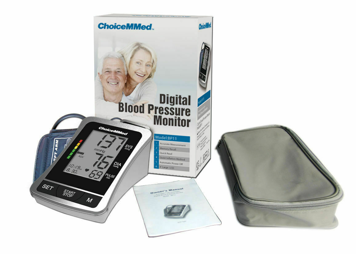CHOICEMMED DIGITAL AUTOMATIC LCD ARM BLOOD PRESSURE MONITOR+MEMORY WHO INDICATOR