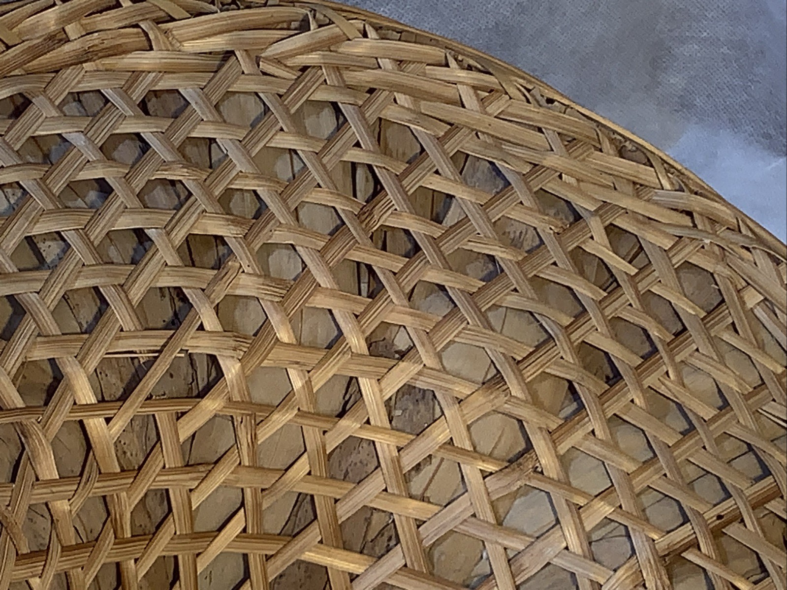 Conical Straw Hat Vtg Asian Chinese Handmade Sun Gardening Rice Coolie 18" Large