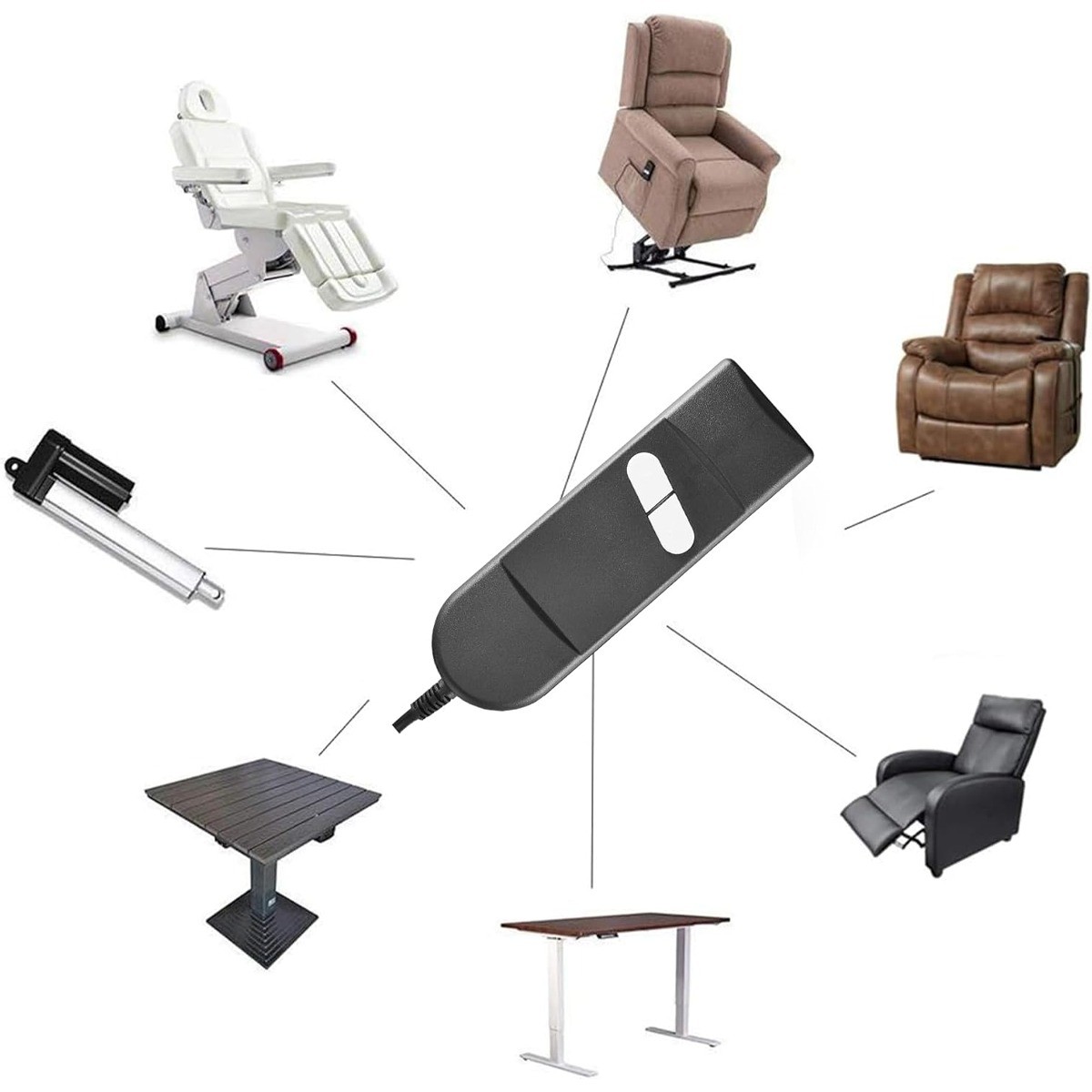 2 Button 5 Pin Recliner Remote Hand Control for Electric Power Lift Sofa Chair