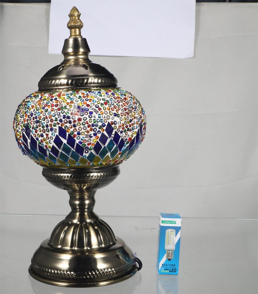 Rainbow Mosaic Lamp - Table-Sized, Vibrant Decorative Light