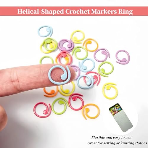50 Pcs Stitch Markers for Knitting,Stitch Counters for Spiral