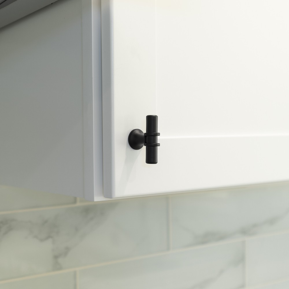 Black Modern Round Cabinet Handles Bar Pull Knobs Kitchen Drawer Stainless Steel