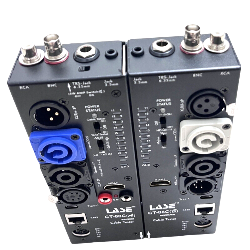 LASE CT-88C Multi-Function Cable Tester HDMI PowerCon Speakon XLR DIN RCA BNC