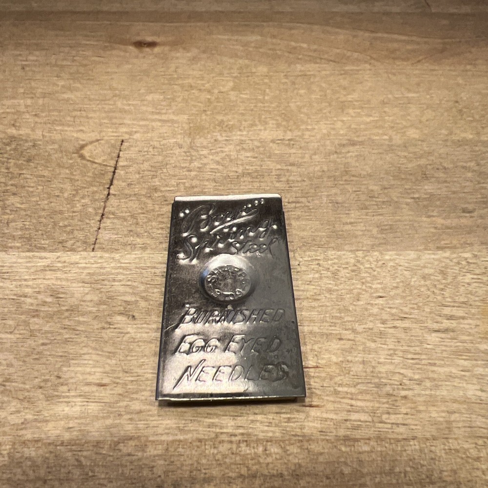 Circa 1912 Boye Spring Steel Burnished Eye Needle Case with Needles
