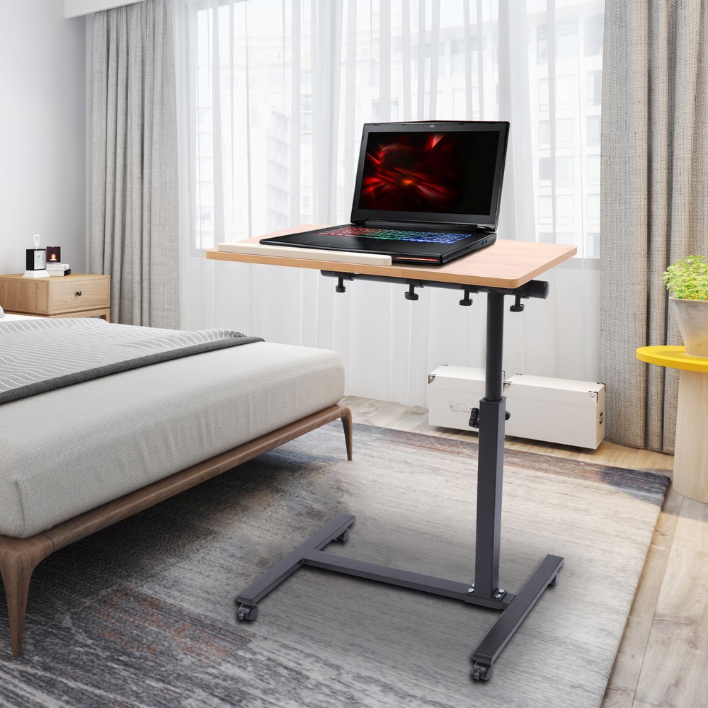 Rolling Laptop Stand Computer Desk Portable PC Bed Table Height Adjustable