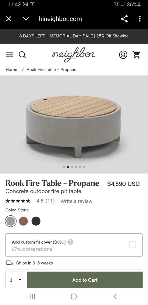 Rook, Teak Fire Pit Cover - Round