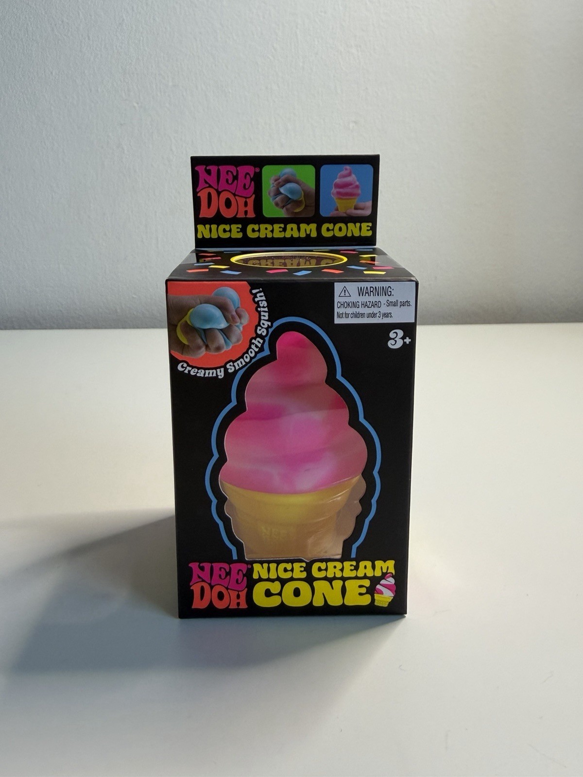 NeeDoh Nice Cream Cone Set of 3 Blue Orange Pink Ice Cream Squishy Nee Doh🍦