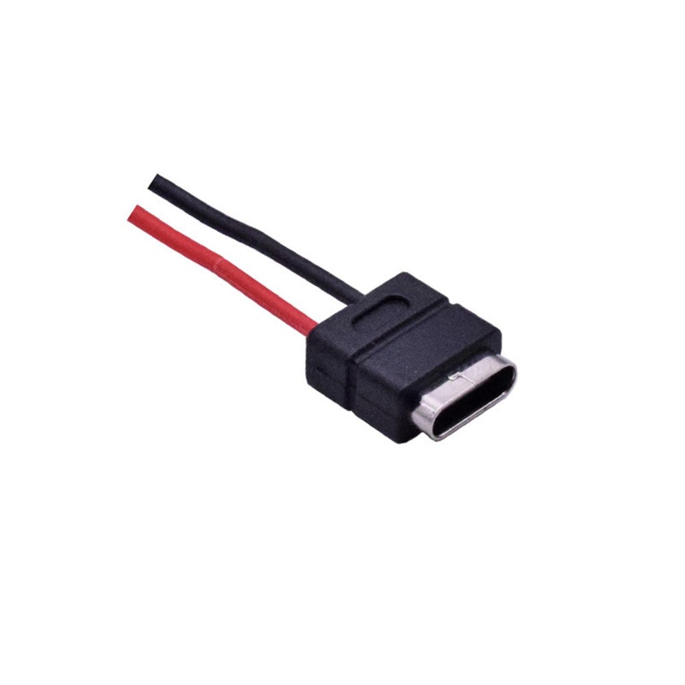 2 Pin USB 2.0 Type-C Connector Welding Wire Waterproof Female Socket Charging