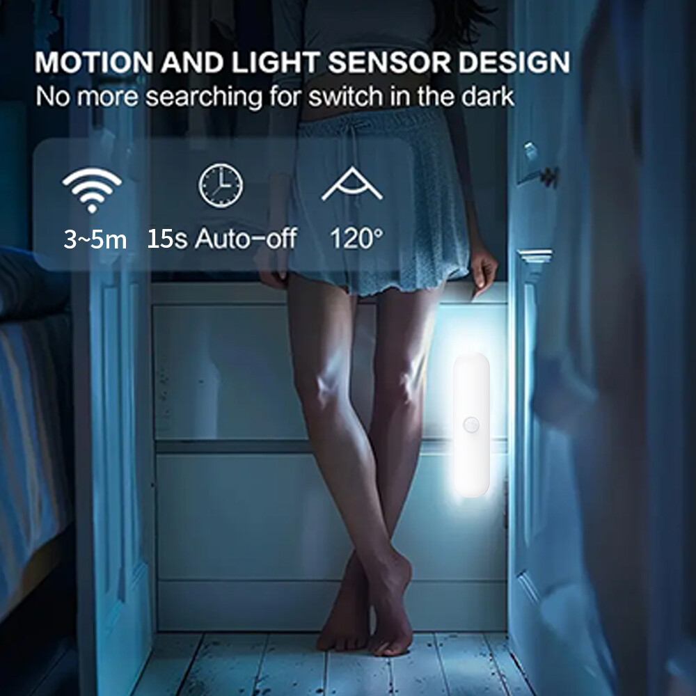 LED motion sensor light, compact wireless cabinet light can be charged by USB
