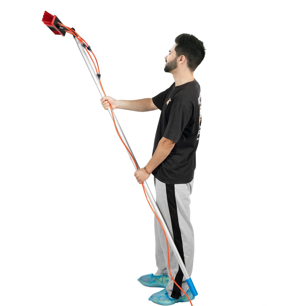 26FT Telescopic Water Fed Pole Cleaning Brush Tool For Window Solar Panel Clean
