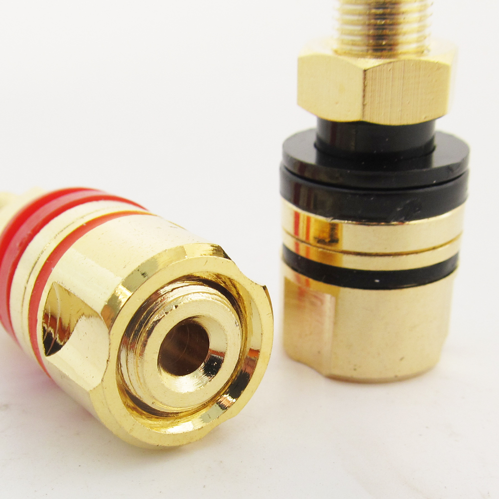 4pcs High Quality Gold Plated Copper Amplifier Speaker Terminal Binding Post