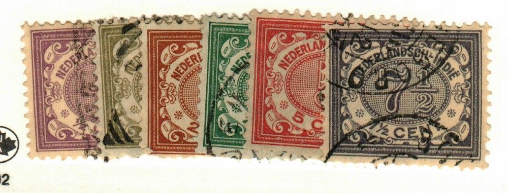 Netherlands Indies #38-41, 44-5 used