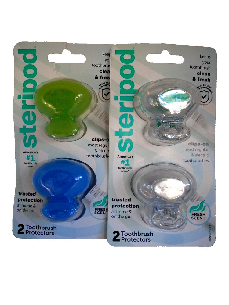 Steripod Clip-On Toothbrush Protector - 4 Count EXP02/2027
