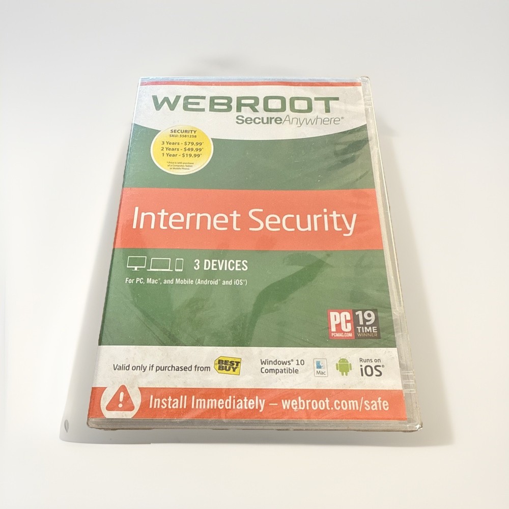 Webroot Internet Security With Antivirus For PC MAC Android IOS (SEALED)