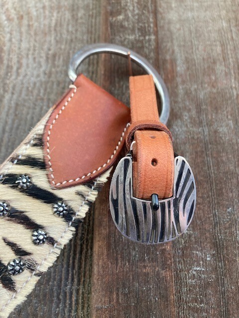 Leather Western Breast Collar Zebra Pattern
