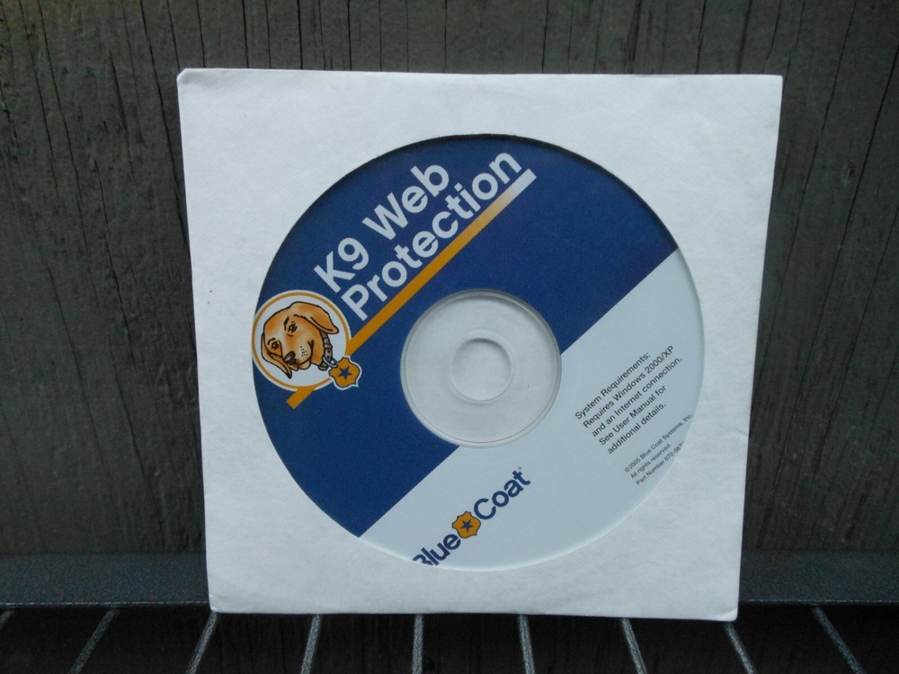 Blue Coat K9 Web Protection CD-ROM Version 2.0.18 Copyright 2005 Sealed NEW 7C