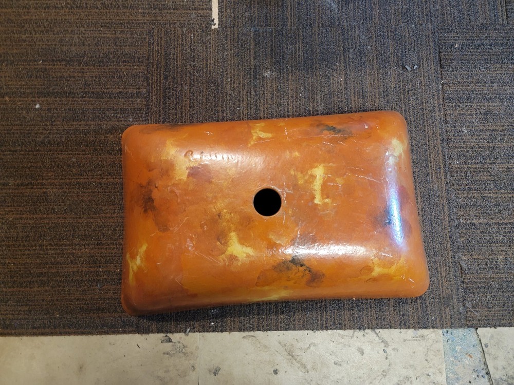 Krauss Glass Amber Colored Rectangular Sink Basin.