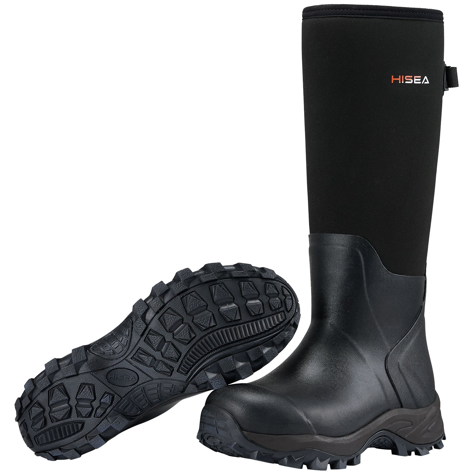 HISEA Men Hunting Boots Adjustable Rain Boot Waterproof Fishing Mud Working Boot