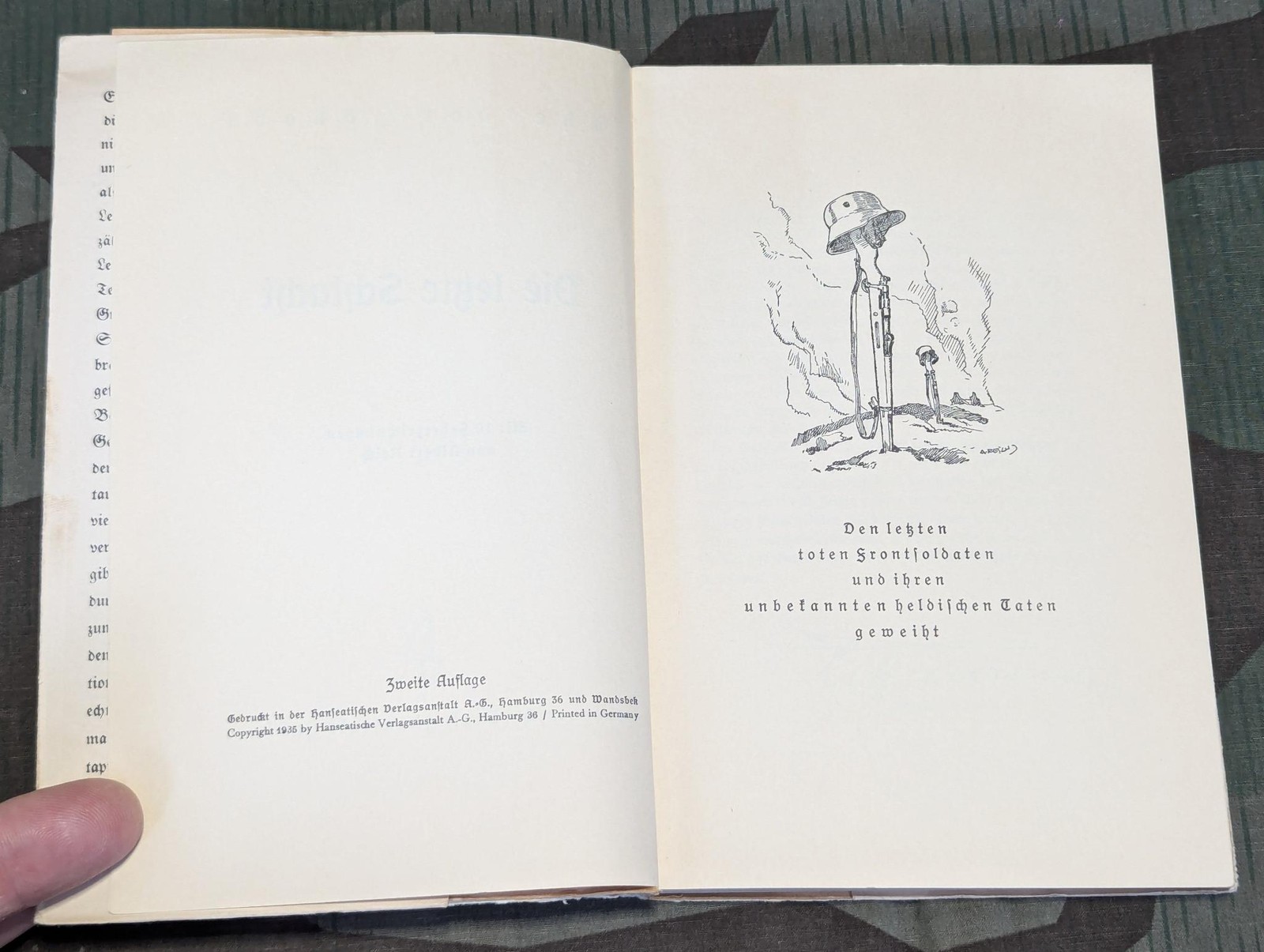 1935 Book Die Letzte Schlacht Theodor Jakobs German WWI Tank Armor Soldier War