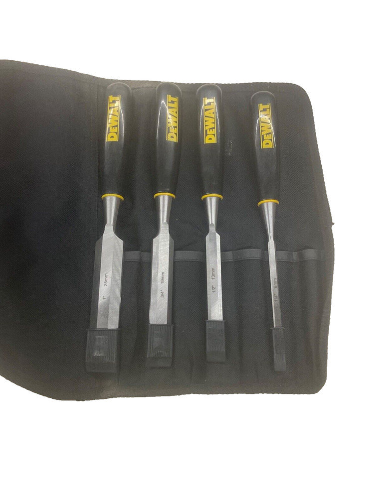 DEWALT 4-pc. WOOD CHISEL SET, 1/4” 1/2” 3/4” & 1”