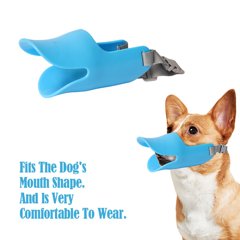 Dog Muzzle Anti Bite Soft Silicone Mouth Cover Adjustable Strap Pet Masks Covers