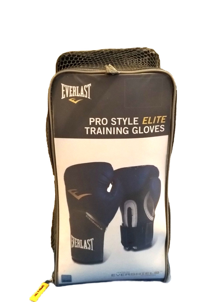EVELAST ELITE PRO STYLE EVERSHIELD TRAINING GLOVES HOOK AND LOOP 16 OUNCES BLUE