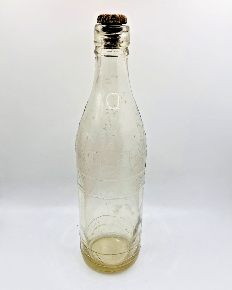 Antique Tizer Clear Bottle with Triangular Pattern in Excellent Condition - 1924
