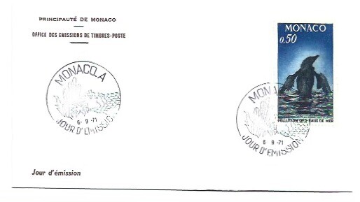 Monaco 1971 Scott 805 Pollution FDC