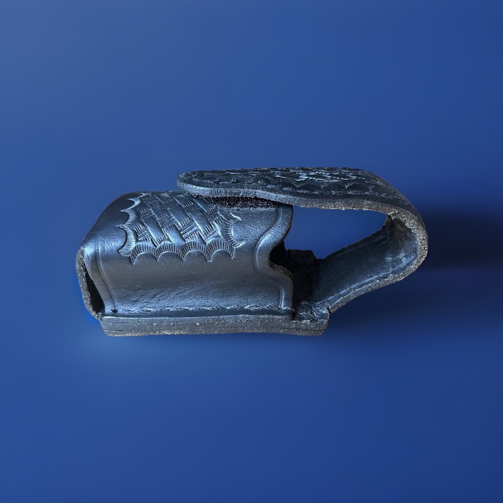 Jay-Pee Hand Tooled Leather Pepper Spray Holder, Hook & Eye Closure. 5”
