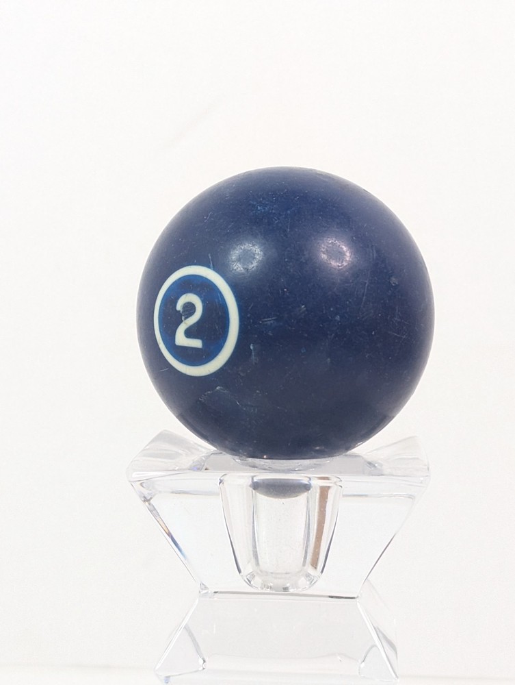 Vintage Solid No. 2 Blue Pool Ball Billiard 2 1/4” Replacement Bar Man Cave Game