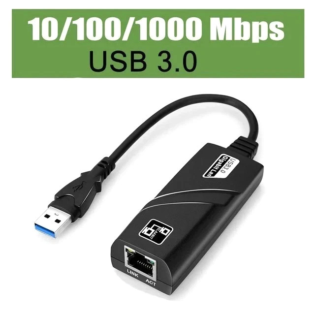 USB 3.0 Gigabit Ethernet LAN RJ45 1000Mbps Network Adapter For Windows PC Mac