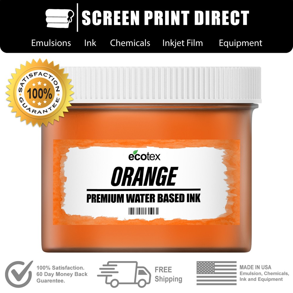 Ecotex® Orange -  Water Based Ink for Screen Printing - ALL SIZES