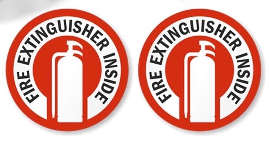 ✅Fire Extinguisher Inside Label | 2.75" in Diameter Engineer Grade Reflective