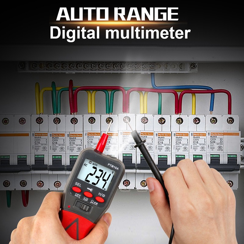 PTM16A Digital Multimeter 2000 Counts AC/DC LCD Voltage Resistance Tester
