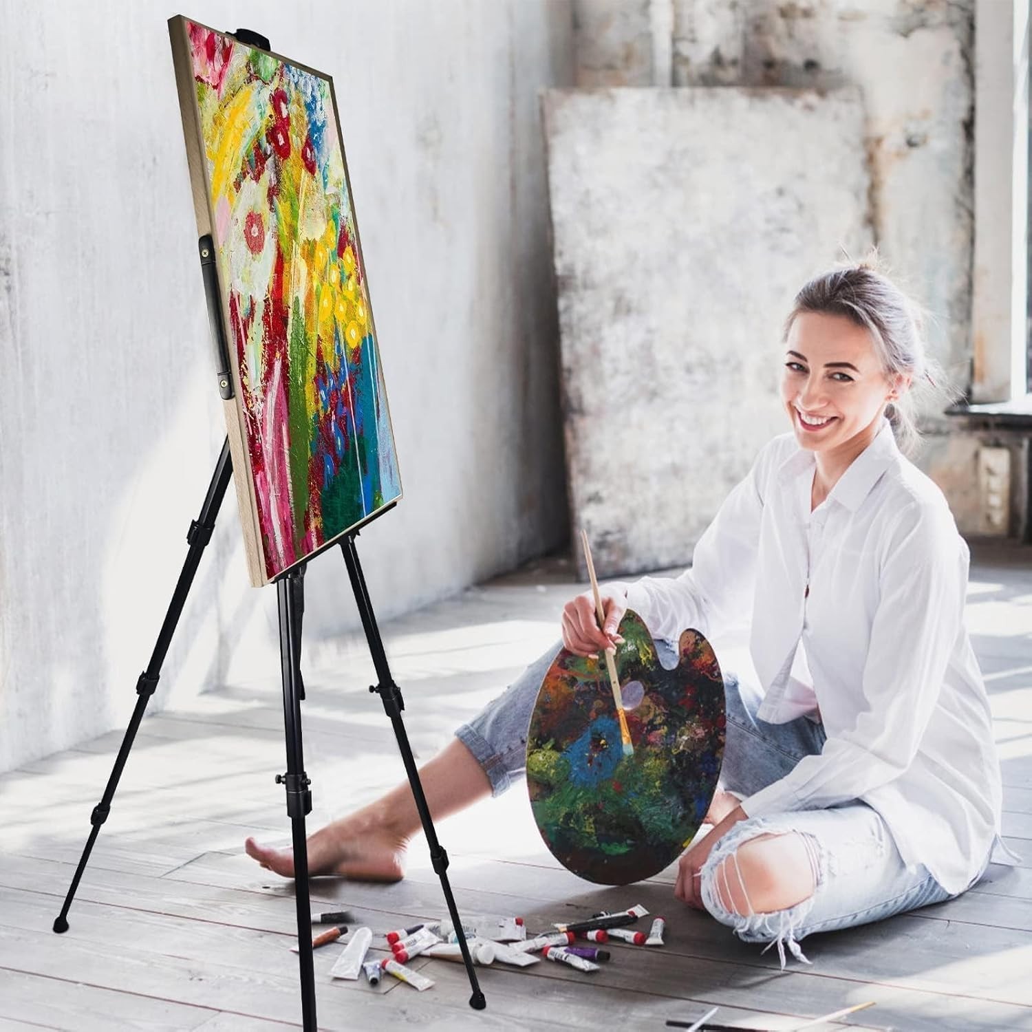 Art Painting Display Artist Easel Stand,Ns Jymb Portable Metal Adjustable Easels