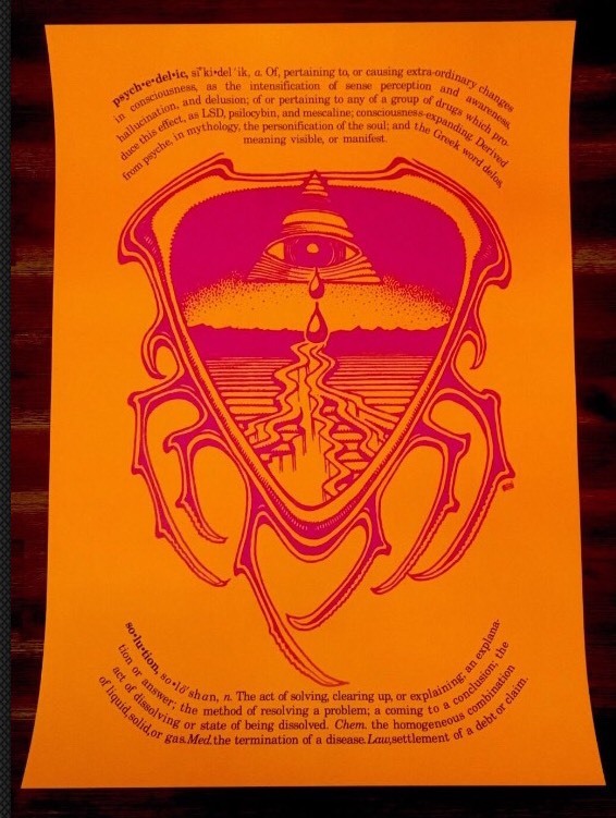 Rick Griffin Poster Crying Eye Psychedelic Solution 1st Not Grateful Dead LSD