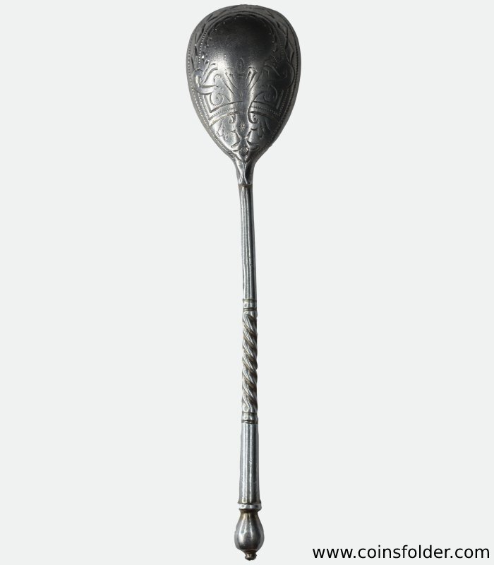 Antique Russian sterling silver teaspoon late 19th #5