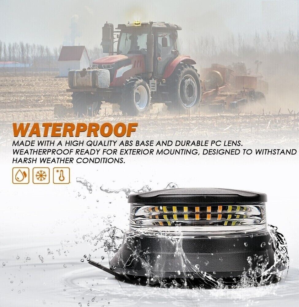 Emergency Warning Light 6.3cm LED Magnetic Strobe Headlight Amber Forklift E9