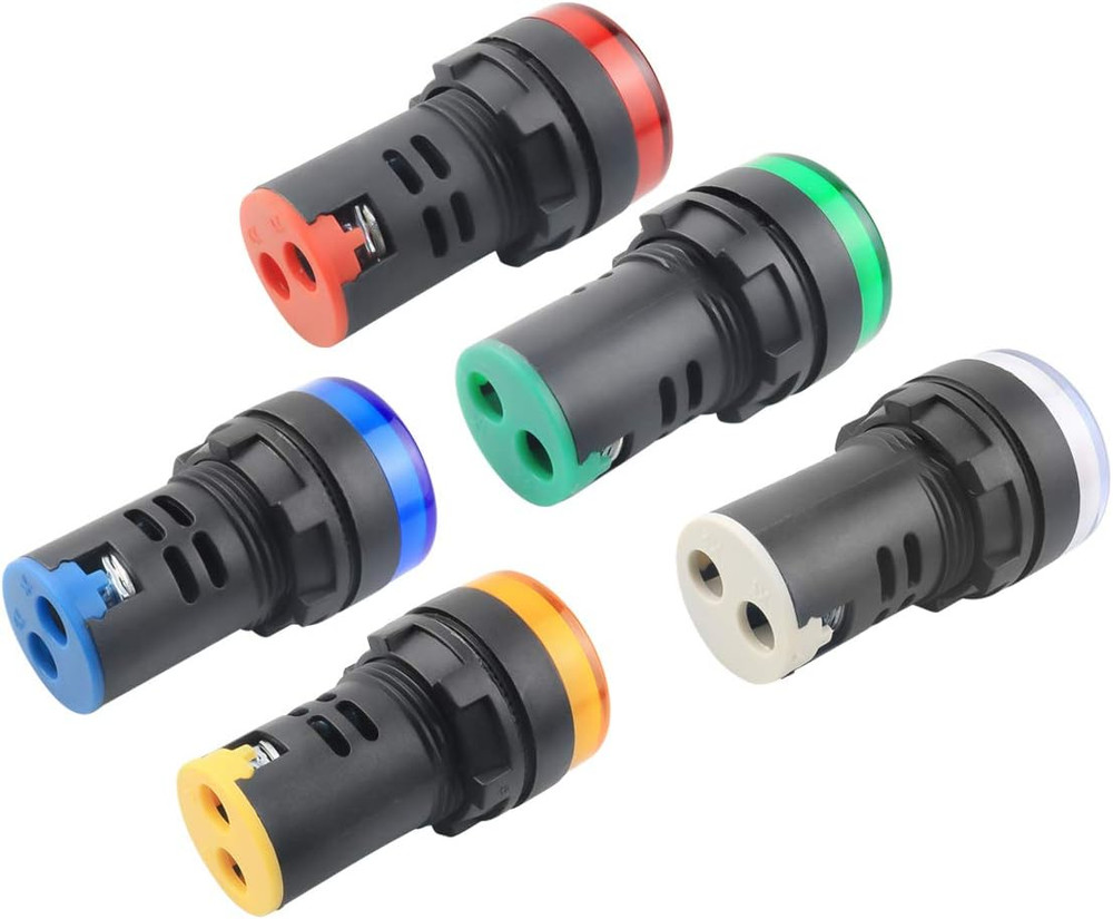 10Pcs 22mm Indicator Light 24V AC/DC Panel Mount for HVAC Control Projects