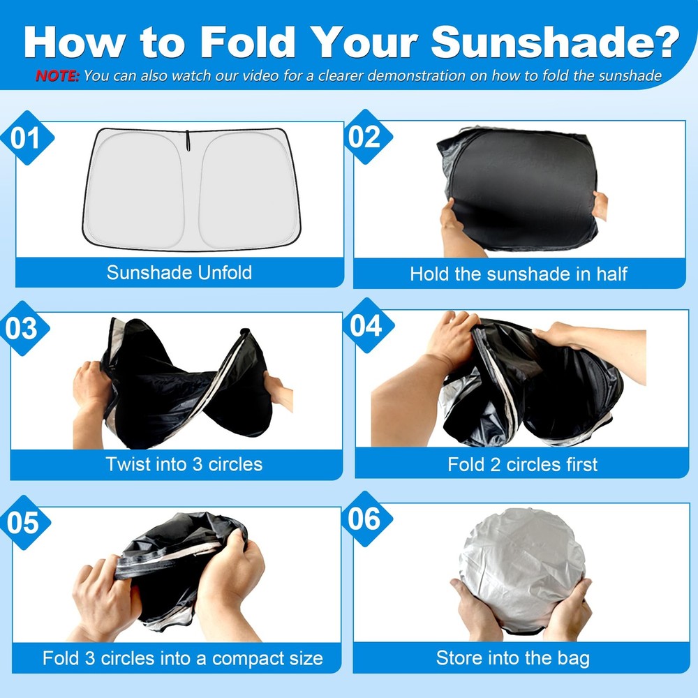 ULROLIT Front Side Window Sun Shade for 1992-2025 Fo-rd E-Series E-150 E-250 ...