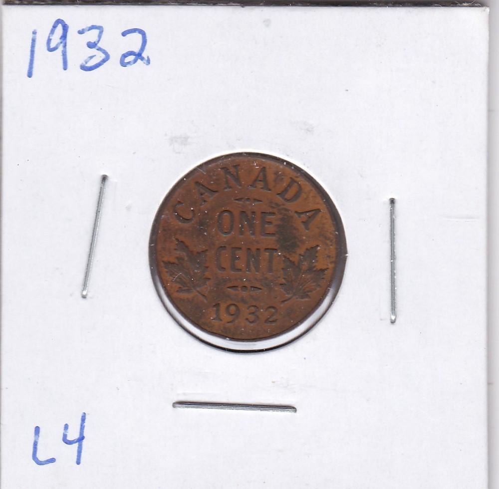 1932 Canadian Cent L4