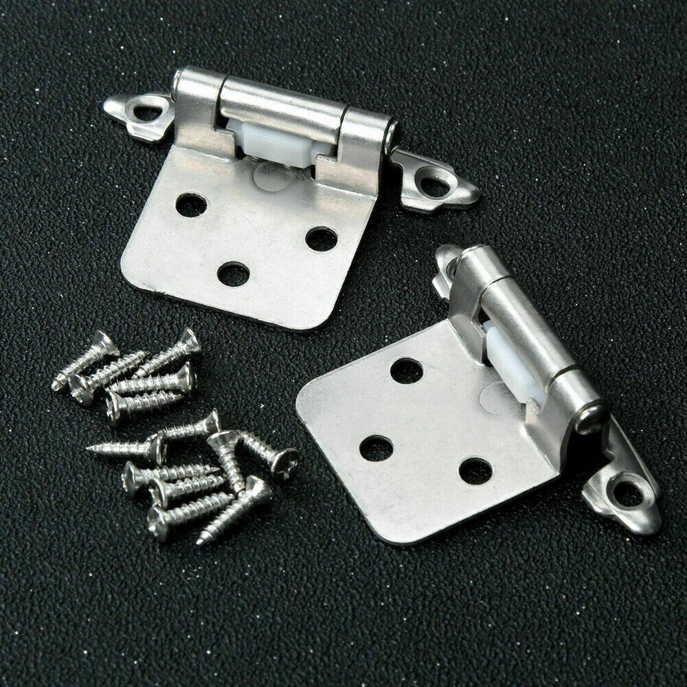 40Pcs Kitchen Cabinet Hinges Overlay Self Closing Face Mount Cupboard Door Hinge