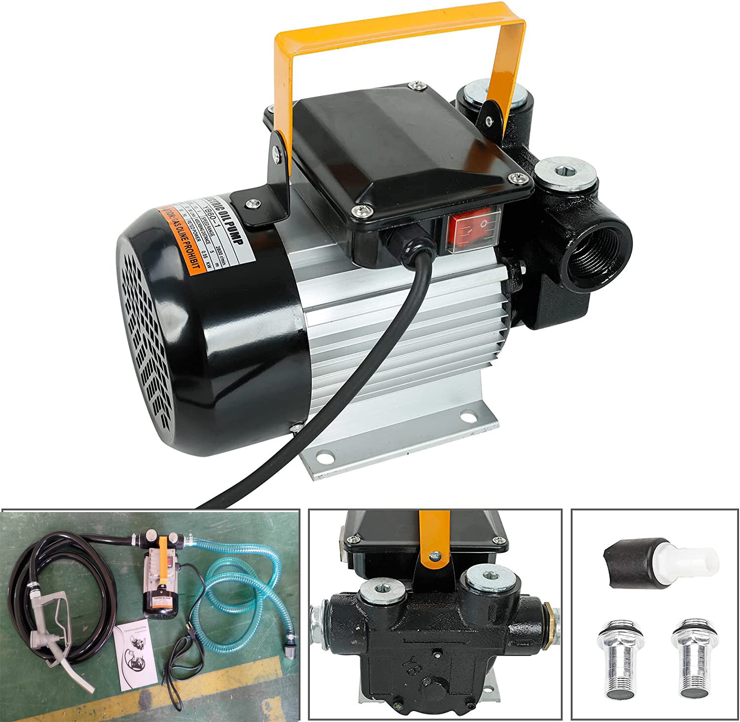 Self Prime Oil Transfer Pump 110v 16GPM Fuel Diesel Kerosene w/Hose & Nozzle