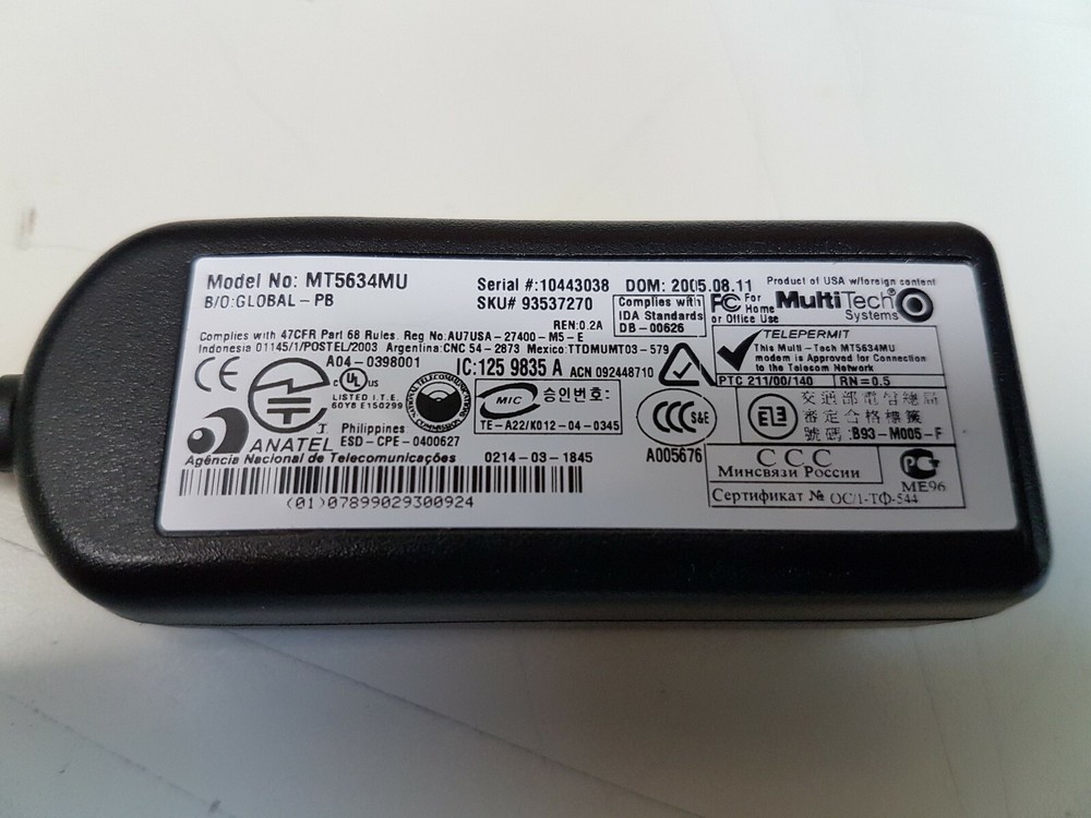 MultiTech Systems MultiMobile USB MT5634MU 56Kbps Data/Fax Modem TESTED