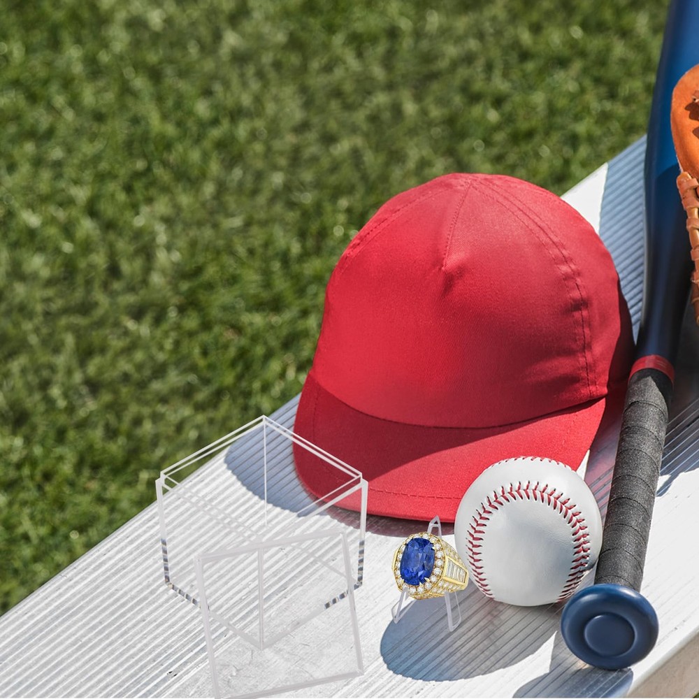 6 Pack Championship Ring Display Case Clear Acrylic 6 Pack,